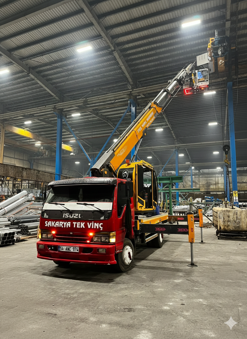 Gece vinç çalışması