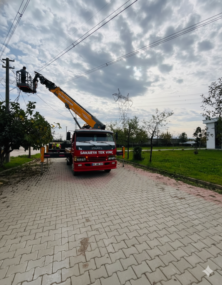 sepetli vinç çalışması